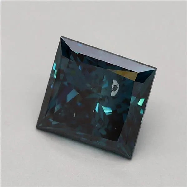 1.25ct Princess Lab Grown Diamond (Colour Fancy Deep Greenish Blue, Clarity SI2, IGI Certified)
