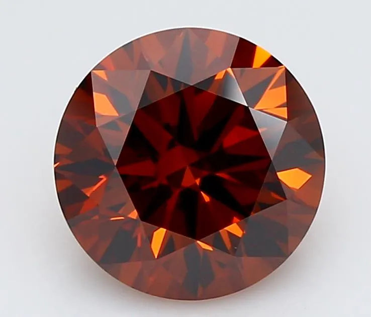 1.25ct Round Lab Grown Diamond (Colour Fancy Deep Orange, Clarity VVS2, Cut ID, IGI Certified)
