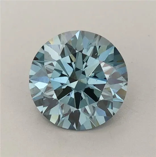 1.25ct Round Lab Grown Diamond (Colour Fancy Vivid Blue, Clarity VS2, Cut ID, IGI Certified)