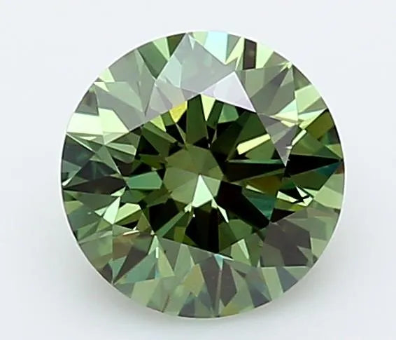 1.25ct Round Lab Grown Diamond (Colour Fancy Vivid Green, Clarity VS2, Cut ID, IGI Certified)