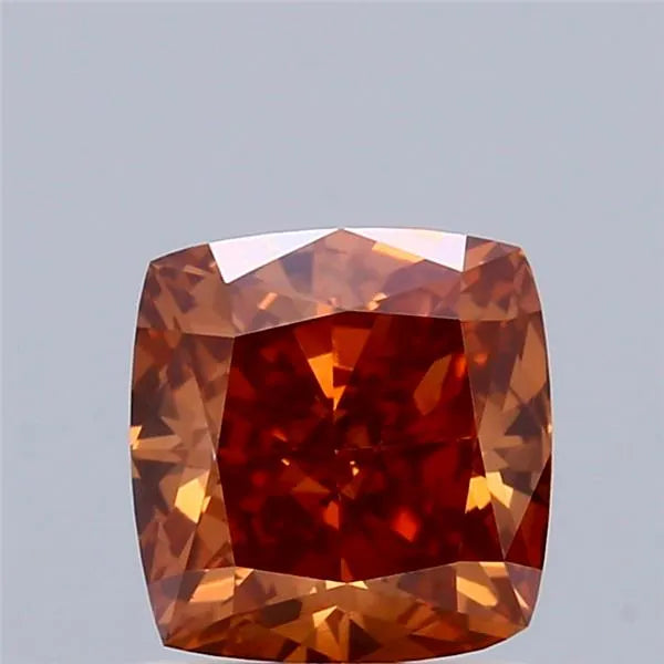 1.26ct Cushion modified Lab Grown Diamond (Colour Fancy Orangey Brown, Clarity VVS2, IGI Certified)