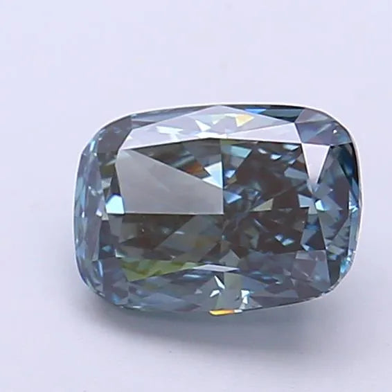 1.26ct Cushion modified Lab Grown Diamond (Colour Fancy Vivid Green Blue, Clarity VVS2, IGI Certified)