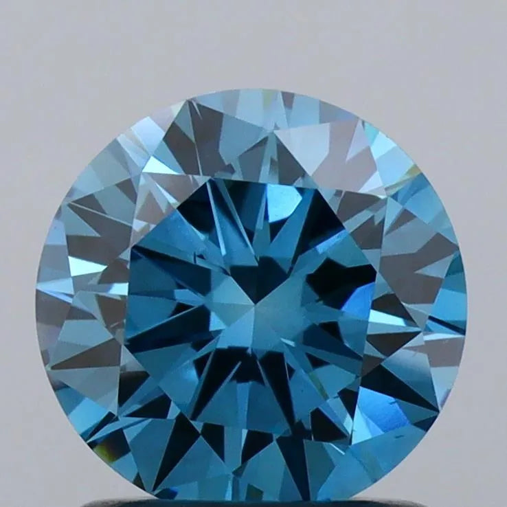 1.26ct Round Lab Grown Diamond (Colour Fancy Vivid Blue, Clarity VS1, Cut EX, IGI Certified)