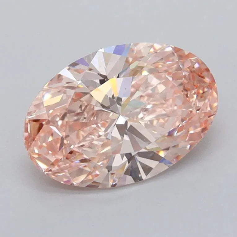 1.28ct Oval Lab Grown Diamond (Colour Fancy Vivid Pink, Clarity VVS2, IGI Certified)