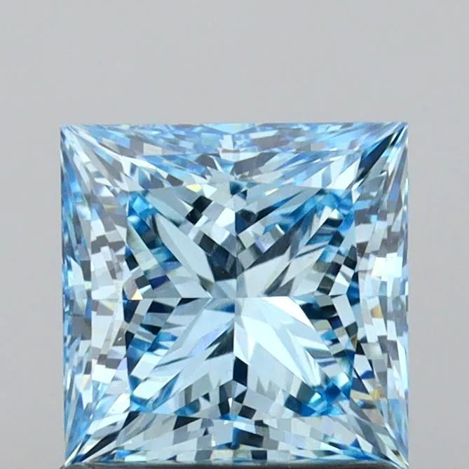 1.28ct Princess Lab Grown Diamond (Colour Fancy Intense Blue, Clarity VS1, IGI Certified)
