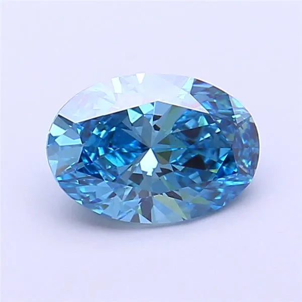 1.29ct Oval Lab Grown Diamond (Colour Fancy Vivid Blue, Clarity VVS2, IGI Certified)