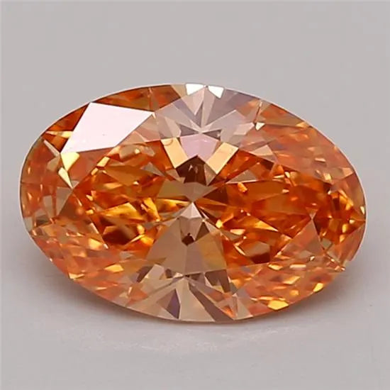 1.29ct Oval Lab Grown Diamond (Colour Fancy Vivid Orange, Clarity VVS2, Cut EX, IGI Certified)