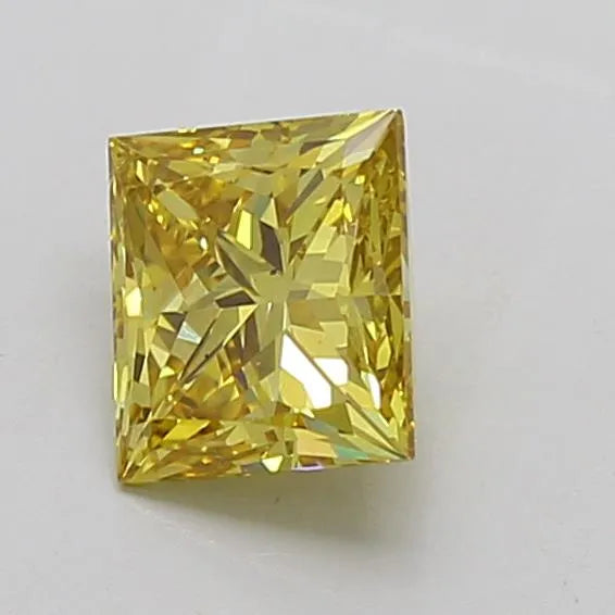 1.29ct Princess Lab Grown Diamond (Colour Fancy Intense Yellow, Clarity VS2, IGI Certified)