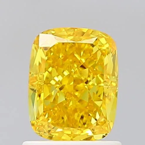 1.30ct Cushion modified Lab Grown Diamond (Colour Fancy Vivid Yellow, Clarity VS1, IGI Certified)