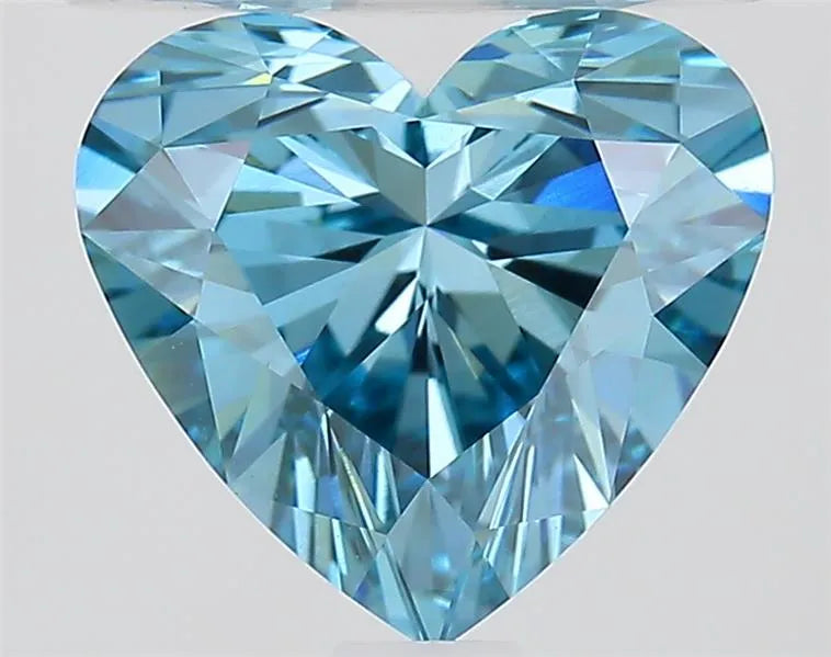 1.30ct Heart Lab Grown Diamond (Colour Fancy Vivid Blue, Clarity VVS2, IGI Certified)