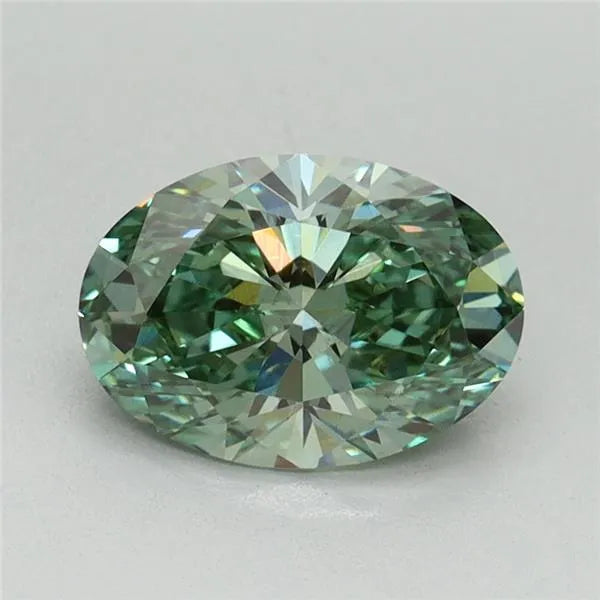 1.30ct Oval Lab Grown Diamond (Colour Fancy Vivid Green, Clarity VS2, IGI Certified)