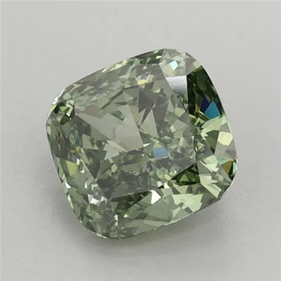1.32ct Cushion brilliant Lab Grown Diamond (Colour Fancy Vivid Green, Clarity VVS2, IGI Certified)