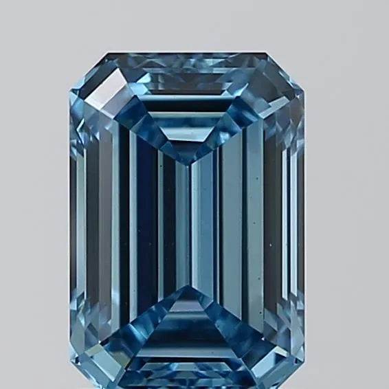 1.32ct Emerald Lab Grown Diamond (Colour Fancy Vivid Blue, Clarity VS1, IGI Certified)