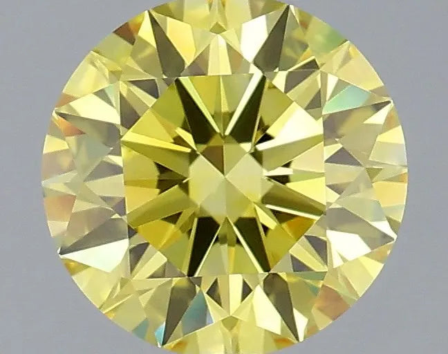 1.32ct Round Lab Grown Diamond (Colour Fancy Vivid Yellow, Clarity VVS1, Cut ID, IGI Certified)