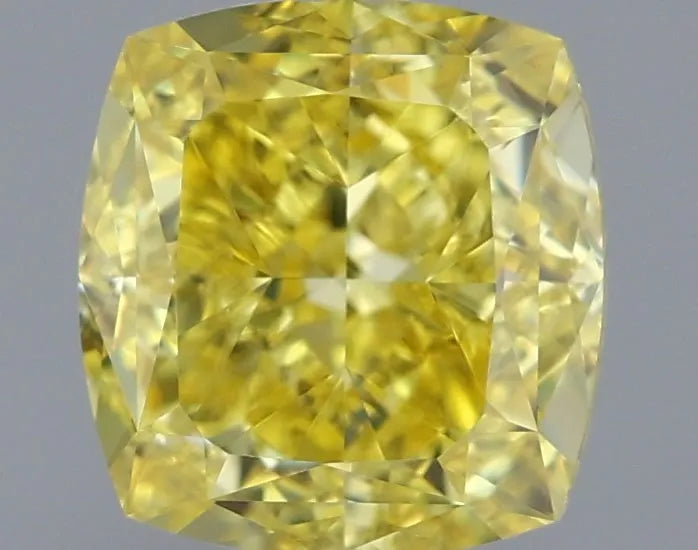 1.33ct Cushion modified Lab Grown Diamond (Colour Fancy Vivid Yellow, Clarity IF, IGI Certified)