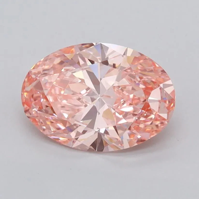 1.33ct Oval Lab Grown Diamond (Colour Fancy Vivid Pink, Clarity VVS1, IGI Certified)