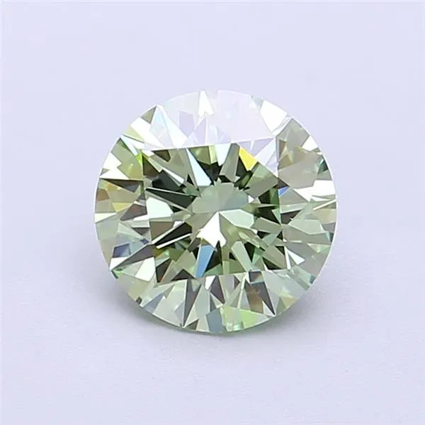 1.33ct Round Lab Grown Diamond (Colour Fancy Vivid Green, Clarity VVS2, Cut ID, IGI Certified)