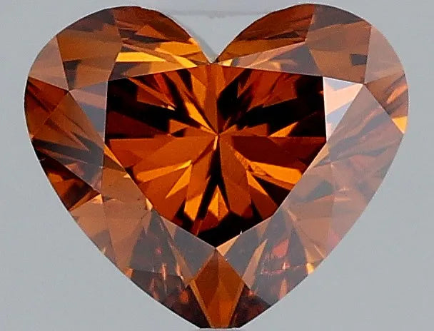 1.35ct Heart Lab Grown Diamond (Colour Fancy Deep Orange, Clarity VVS2, IGI Certified)