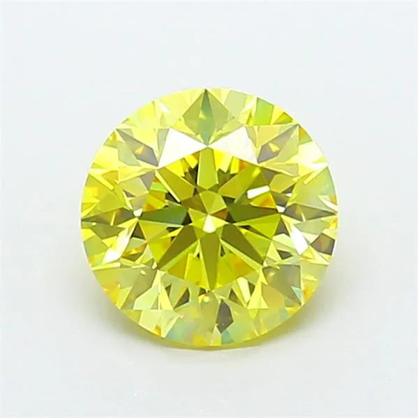 1.35ct Round Lab Grown Diamond (Colour Fancy Vivid Yellow, Clarity VVS2, Cut EX, IGI Certified)