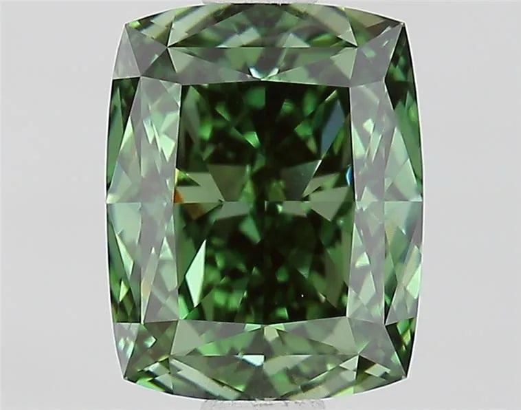 1.36ct Cushion modified Lab Grown Diamond (Colour Fancy Vivid Green, Clarity VVS2, IGI Certified)