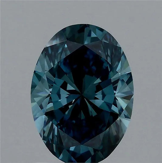 1.36ct Oval Lab Grown Diamond (Colour Fancy Vivid Blue, Clarity VS1, IGI Certified)