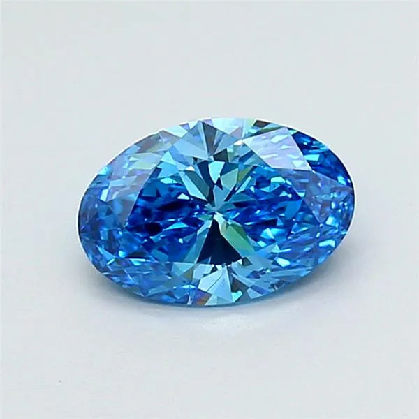 1.36ct Oval Lab Grown Diamond (Colour Fancy Vivid Blue, Clarity VS2, IGI Certified)
