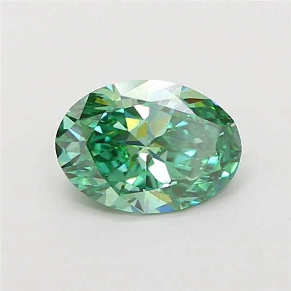 1.36ct Oval Lab Grown Diamond (Colour Fancy Vivid Green, Clarity VS1, IGI Certified)
