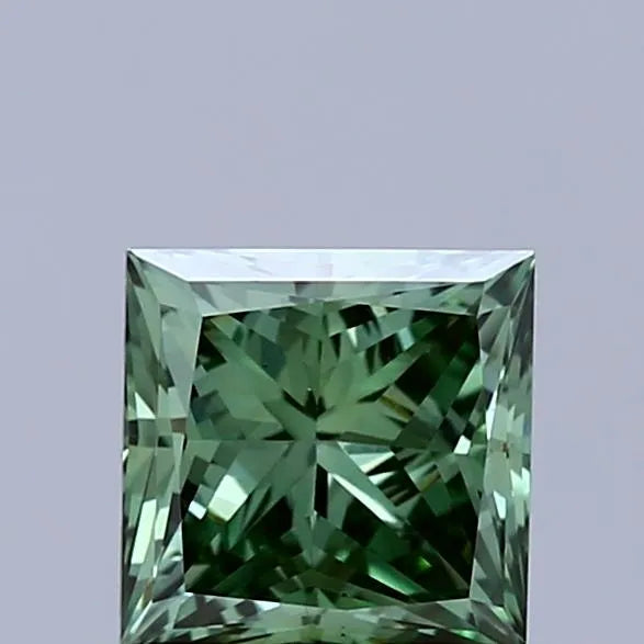 1.36ct Princess Lab Grown Diamond (Colour Fancy Vivid Green, Clarity VS1, IGI Certified)