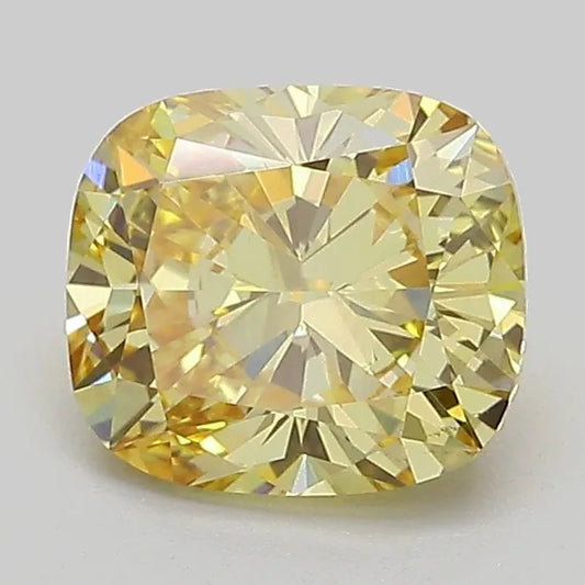 1.37ct Cushion modified Lab Grown Diamond (Colour Fancy Yellow, Clarity VS2, IGI Certified)