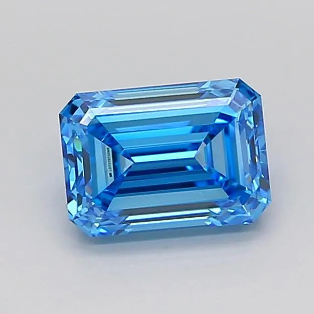 1.37ct Emerald Lab Grown Diamond (Colour Fancy Vivid Blue, Clarity VS1, IGI Certified)