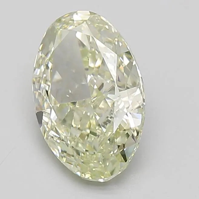1.37ct Oval Lab Grown Diamond (Colour Fancy Light Yellowish Green, Clarity VVS2, Cut VG, IGI Certified)