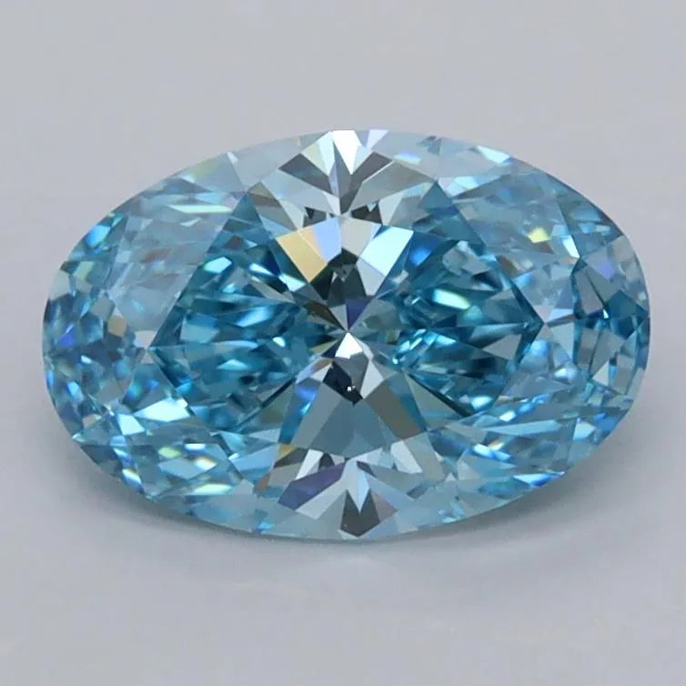 1.37ct Oval Lab Grown Diamond (Colour Fancy Vivid Blue, Clarity VVS2, IGI Certified)