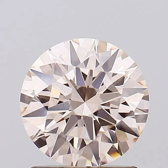 1.37ct Round Lab Grown Diamond (Colour Fancy Light Brown Pink, Clarity VS2, Cut ID, IGI Certified)