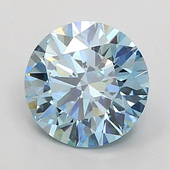 1.37ct Round Lab Grown Diamond (Colour Fancy Vivid Blue, Clarity VVS2, Cut ID, IGI Certified)