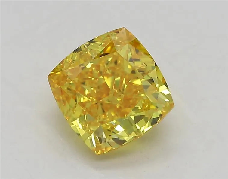 1.38ct Cushion modified Lab Grown Diamond (Colour Fancy Vivid Yellow, Clarity VVS1, IGI Certified)