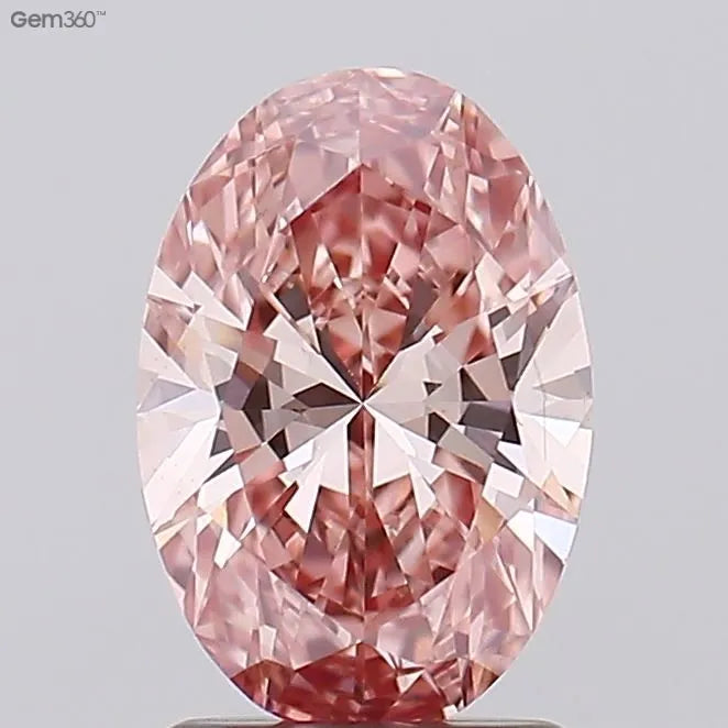 1.38ct Oval Lab Grown Diamond (Colour Fancy Intense Brownish Pink, Clarity VS1, IGI Certified)