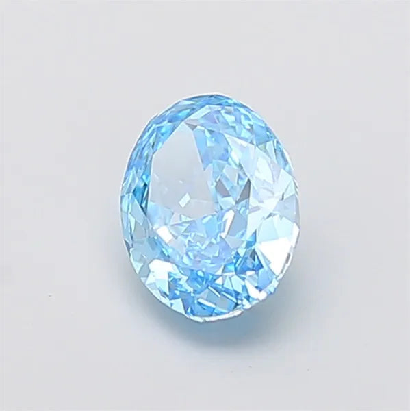 1.38ct Oval Lab Grown Diamond (Colour Fancy Vivid Blue, Clarity VVS2, IGI Certified)