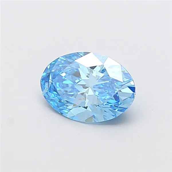 1.38ct Oval Lab Grown Diamond (Colour Fancy Vivid Blue, Clarity VVS2, IGI Certified)