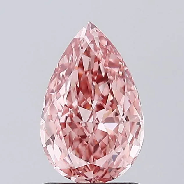 1.39ct Pear Lab Grown Diamond (Colour Fancy Vivid Pink, Clarity VS1, IGI Certified)