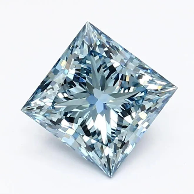 1.40ct Princess Lab Grown Diamond (Colour Fancy Vivid Blue, Clarity VS1, IGI Certified)