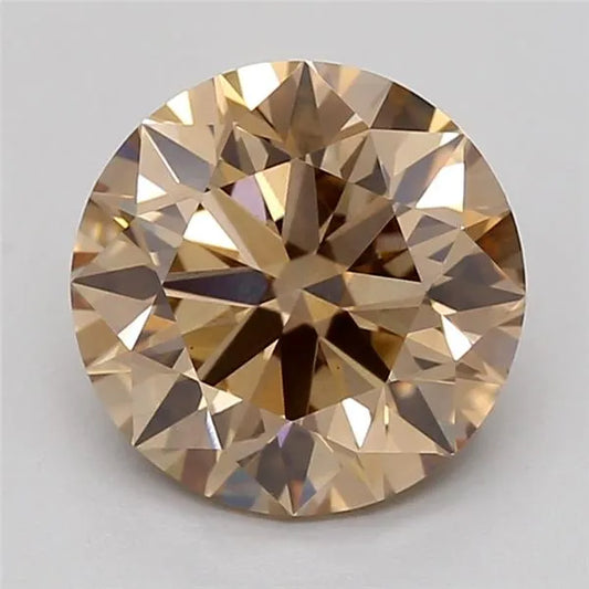 1.40ct Round Lab Grown Diamond (Colour Fancy Light Brown, Clarity VVS2, Cut EX, IGI Certified)