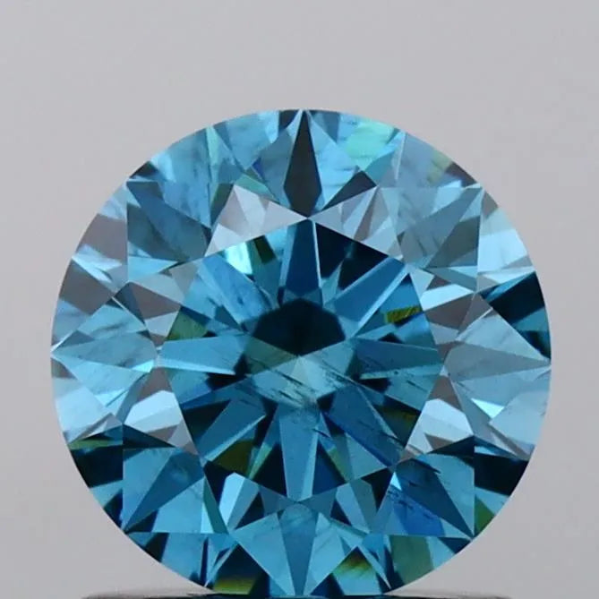 1.41ct Round Lab Grown Diamond (Colour Fancy Vivid Blue, Clarity SI1, Cut ID, IGI Certified)