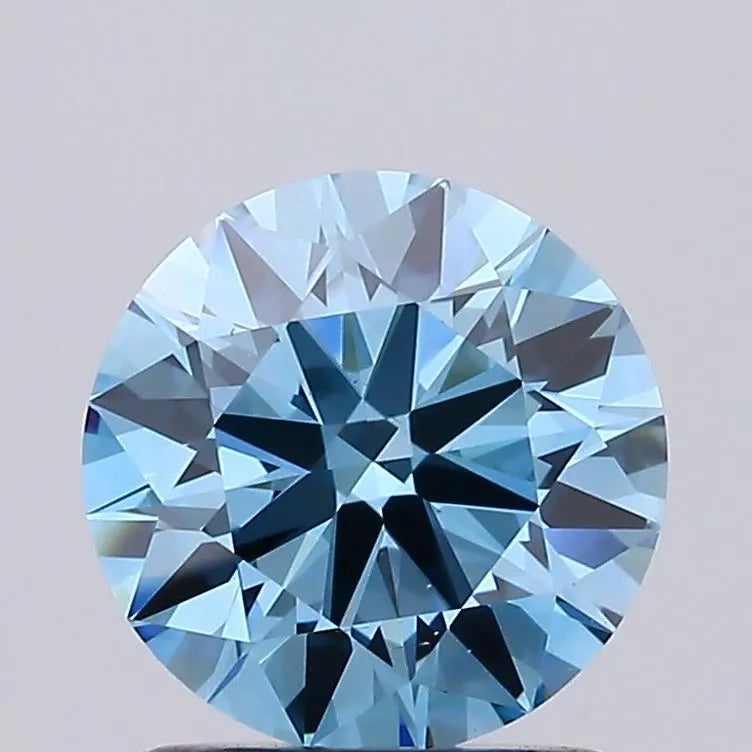 1.42ct Round Lab Grown Diamond (Colour Fancy Vivid Blue, Clarity VS1, Cut ID, IGI Certified)