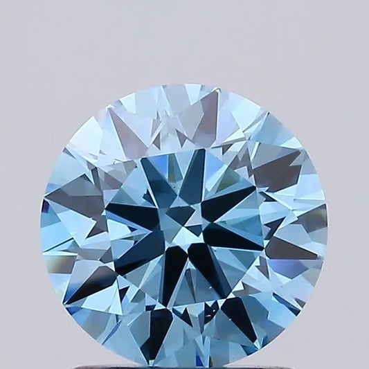 1.42ct Round Lab Grown Diamond (Colour Fancy Vivid Blue, Clarity VS1, Cut ID, IGI Certified)