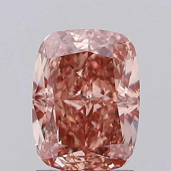 1.43ct Cushion modified Lab Grown Diamond (Colour Fancy Intense Brownish Pink, Clarity VS2, Cut GD, IGI Certified)