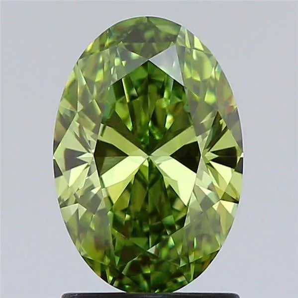 1.43ct Oval Lab Grown Diamond (Colour Fancy Vivid Green, Clarity VS1, Cut GD, IGI Certified)