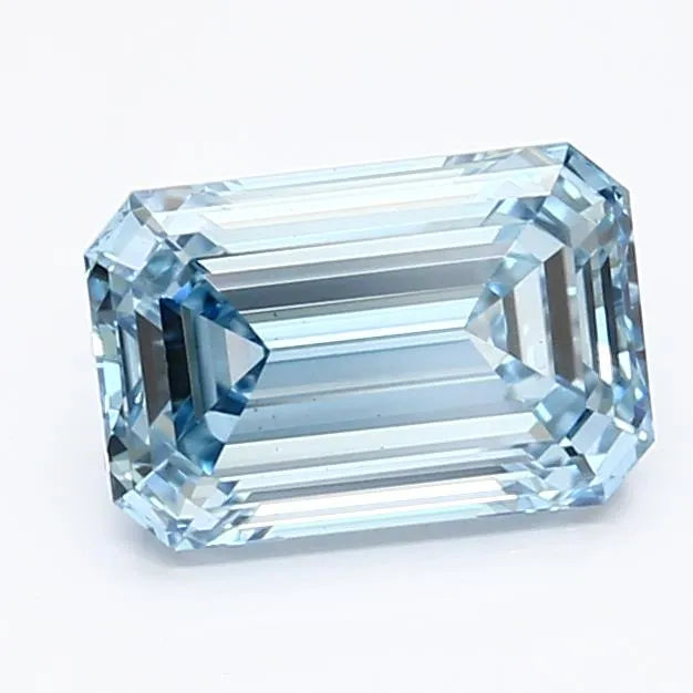 1.44ct Emerald Lab Grown Diamond (Colour Fancy Intense Blue, Clarity VS1, IGI Certified)