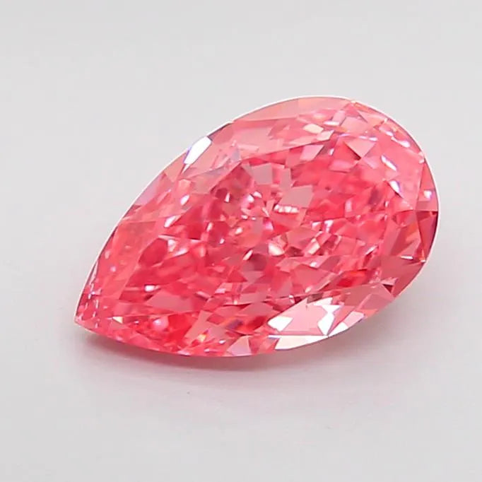 1.44ct Pear Lab Grown Diamond (Colour Fancy Vivid Pink, Clarity VS2, IGI Certified)