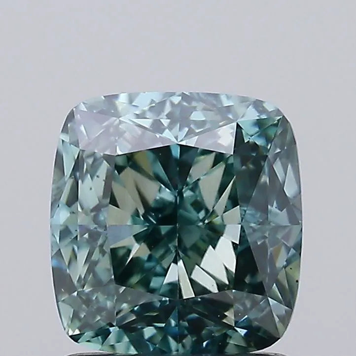 1.46ct Cushion modified Lab Grown Diamond (Colour Fancy Vivid Green, Clarity VS1, IGI Certified)
