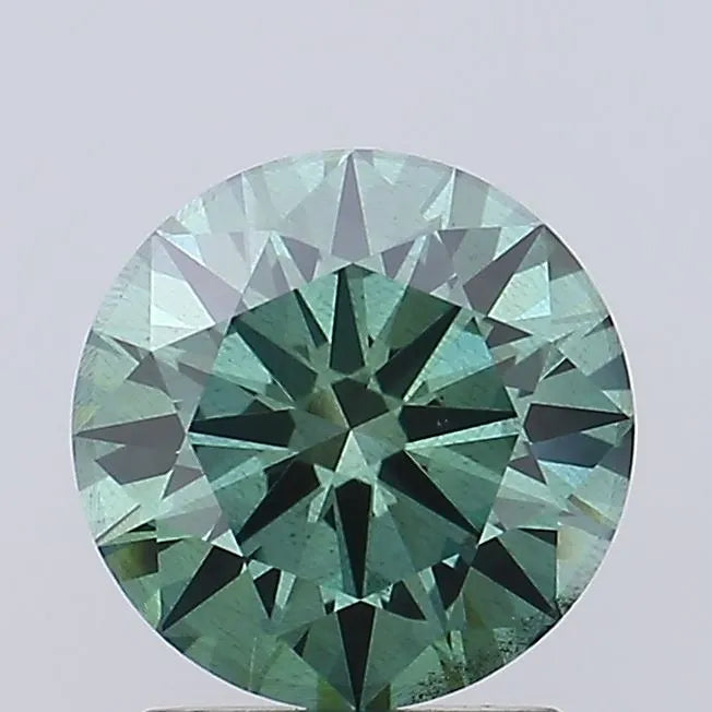 1.46ct Round Lab Grown Diamond (Colour Fancy Vivid Green, Clarity SI2, Cut ID, IGI Certified)